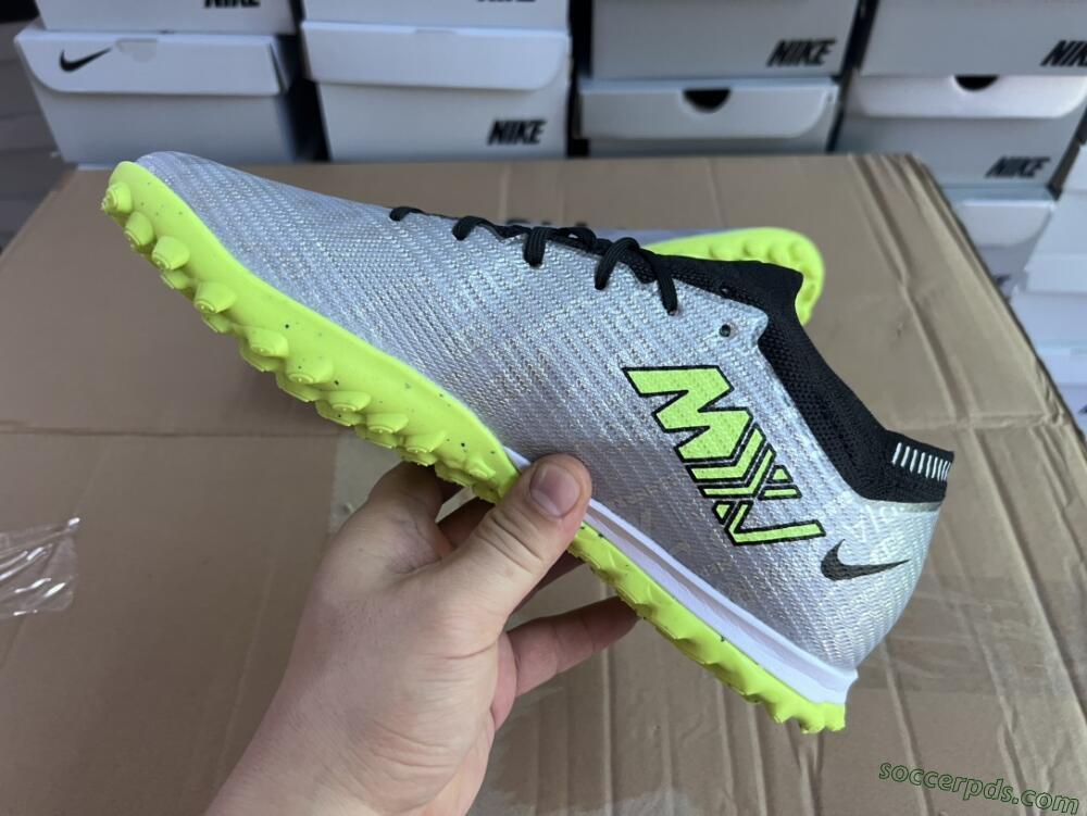 Nike Air Zoom Mercurial Vapor 15 Elite TF Low-Tops Football Shoes - Silver/Green/Black