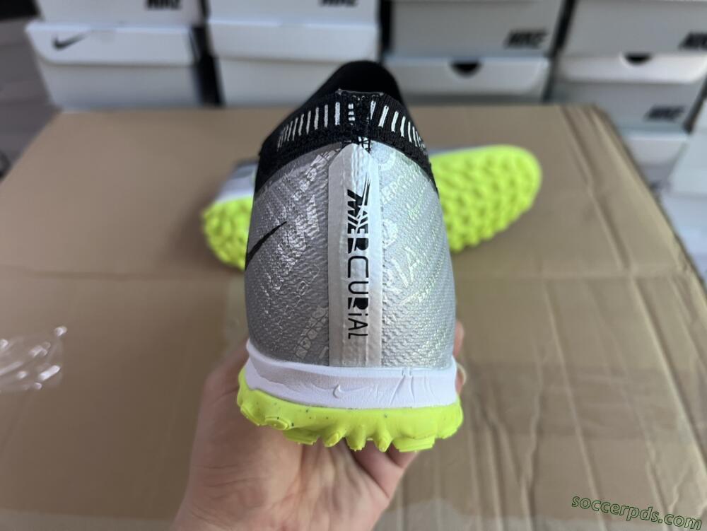 Nike Air Zoom Mercurial Vapor 15 Elite TF Low-Tops Football Shoes - Silver/Green/Black