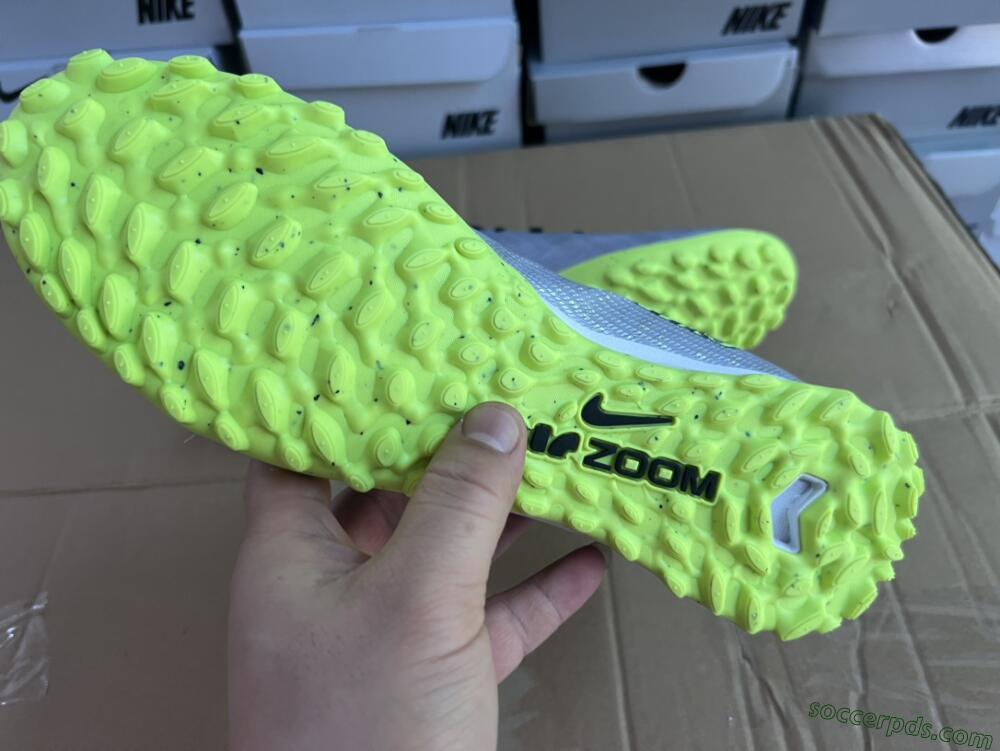 Nike Air Zoom Mercurial Vapor 15 Elite TF Low-Tops Football Shoes - Silver/Green/Black