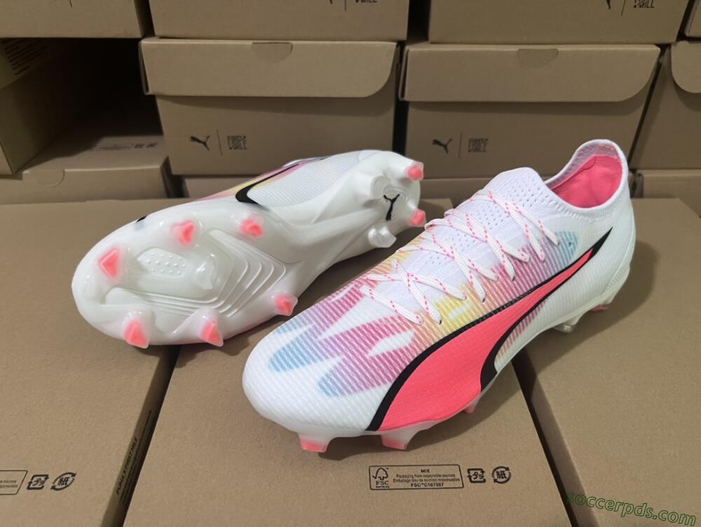 Puma Ultra Ultimate FG Low-Tops Football Boots - White/Red/Black
