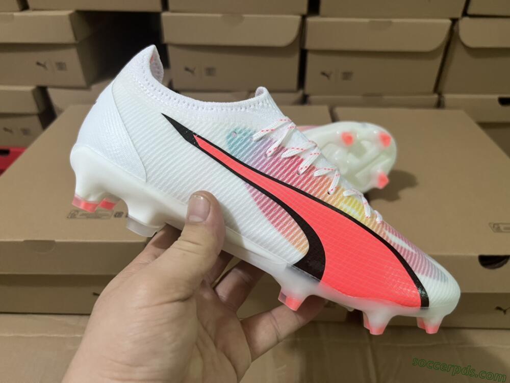 Puma Ultra Ultimate FG Low-Tops Football Boots - White/Red/Black