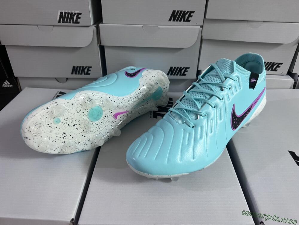 Nike Tiempo Legend 10 Elite FG Low-Tops Football Boots - Blue/Black/Purple