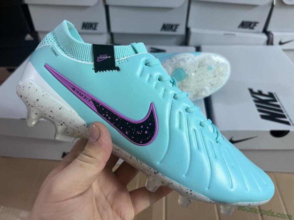 Nike Tiempo Legend 10 Elite FG Low-Tops Football Boots - Blue/Black/Purple