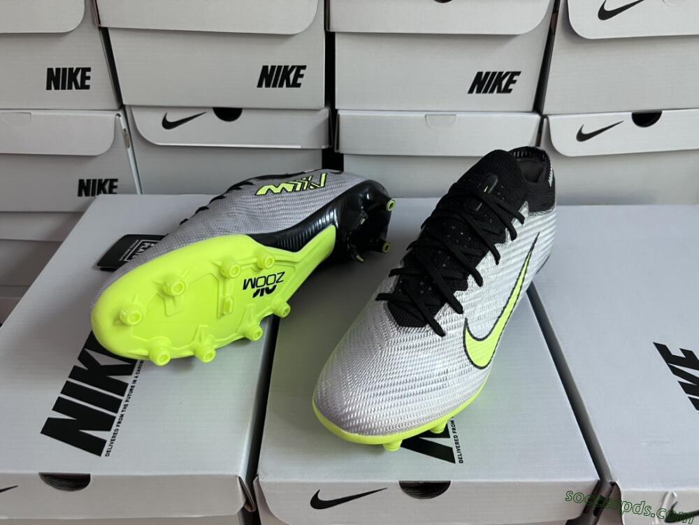 Nike Air Zoom Vapor 15 Elite SE AG Low-Tops Football Boots - Silver/Green/Black