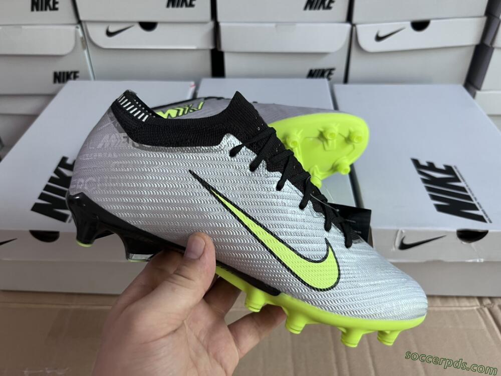 Nike Air Zoom Vapor 15 Elite SE AG Low-Tops Football Boots - Silver/Green/Black