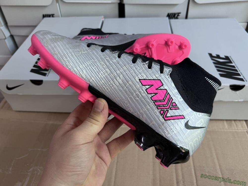 Nike Air Zoom Mercurial Superfly 9 Elite AG High-Tops Football Boots - Sliver/Pink/Black