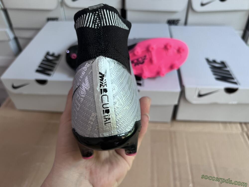 Nike Air Zoom Mercurial Superfly 9 Elite AG High-Tops Football Boots - Sliver/Pink/Black