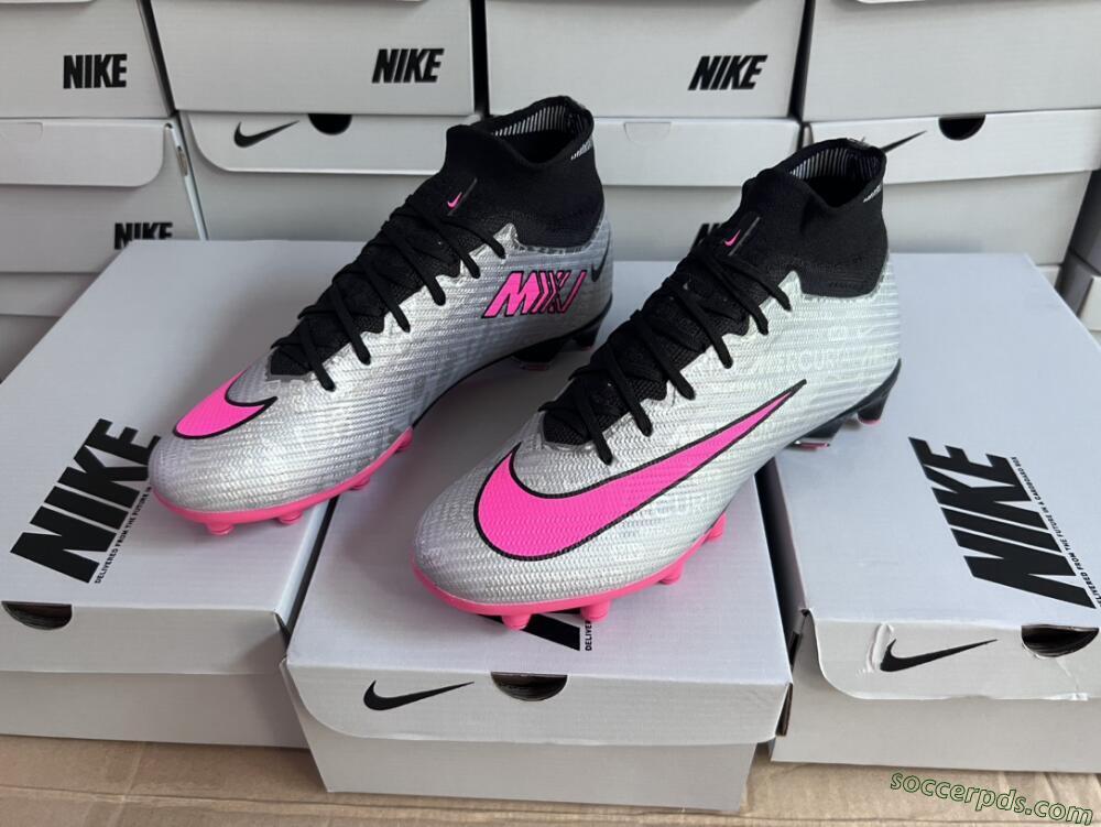 Nike Air Zoom Mercurial Superfly 9 Elite AG High-Tops Football Boots - Sliver/Pink/Black