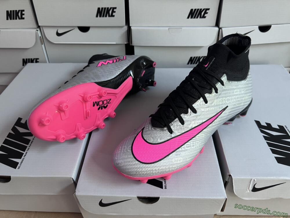 Nike Air Zoom Mercurial Superfly 9 Elite AG High-Tops Football Boots - Sliver/Pink/Black