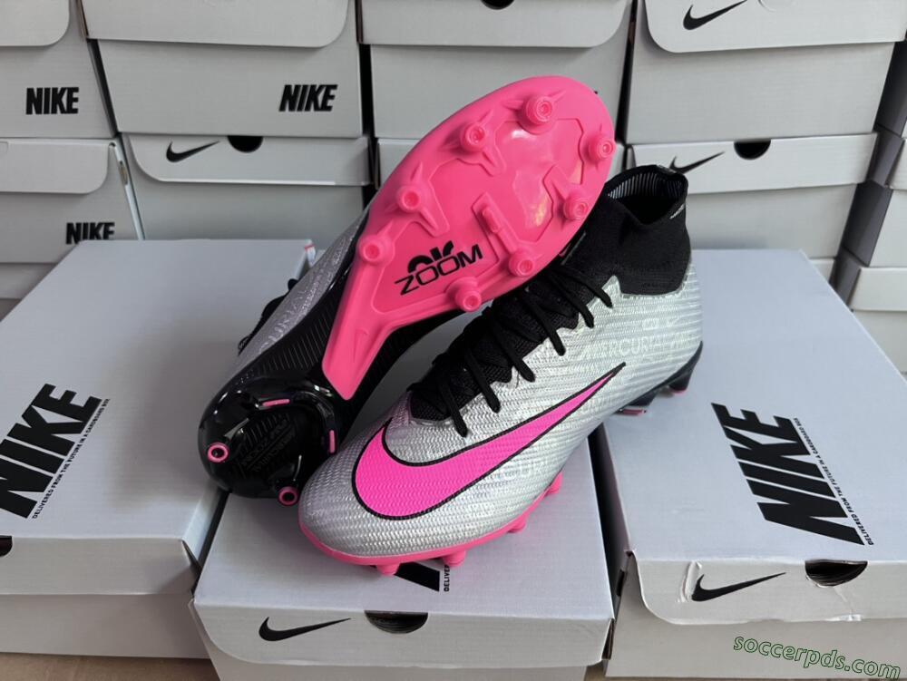 Nike Air Zoom Mercurial Superfly 9 Elite AG High-Tops Football Boots - Sliver/Pink/Black