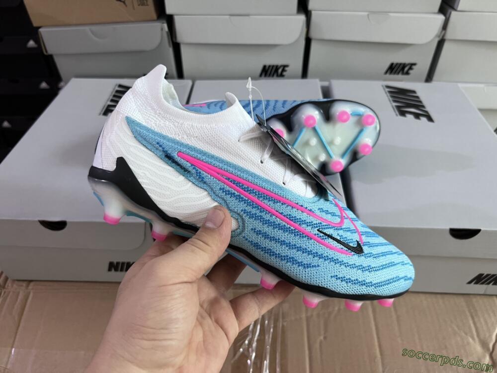 Nike Phantom GX Elite AG Low-Tops Football Boots - Blue/Pink/White