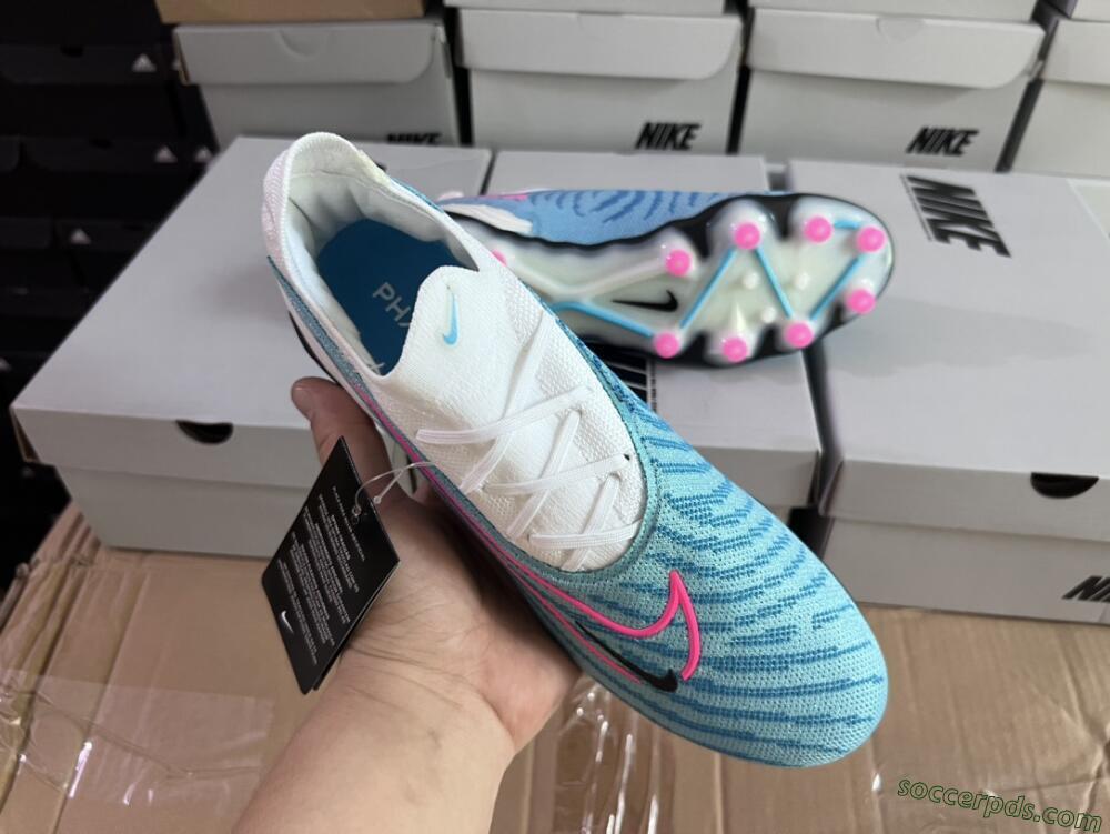Nike Phantom GX Elite AG Low-Tops Football Boots - Blue/Pink/White
