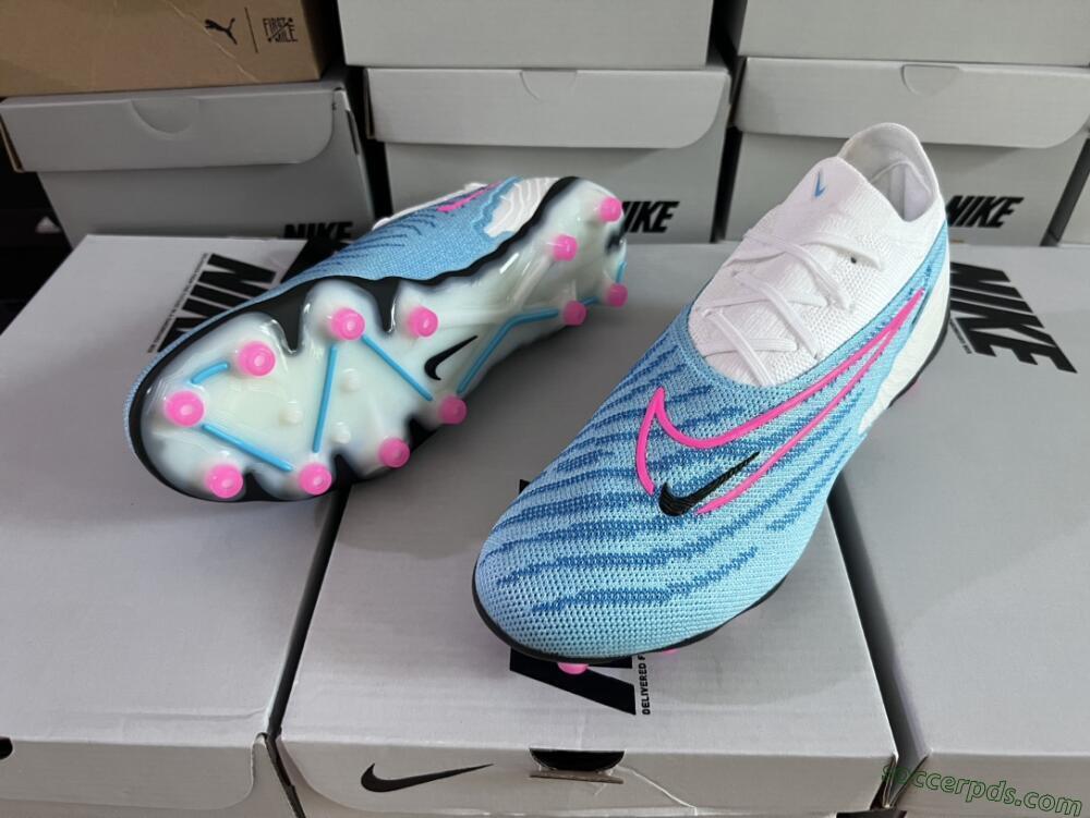Nike Phantom GX Elite AG Low-Tops Football Boots - Blue/Pink/White