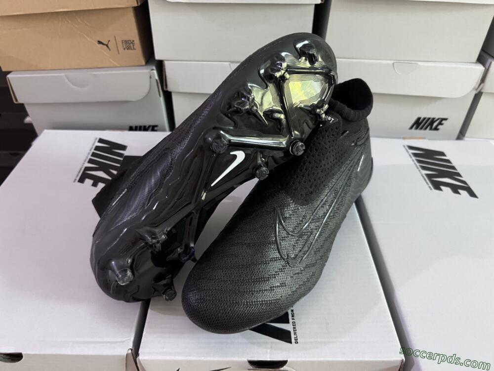 Nike Phantom GX Elite DF Link FG High-Tops Football Boots - Black/White/Black