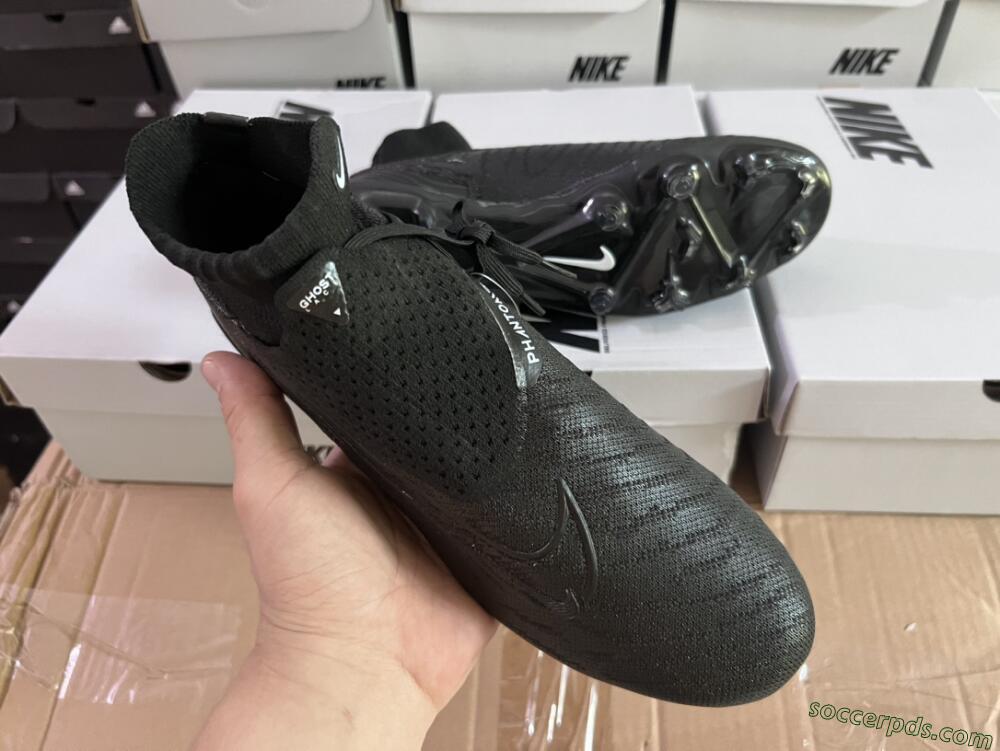 Nike Phantom GX Elite DF Link FG High-Tops Football Boots - Black/White/Black