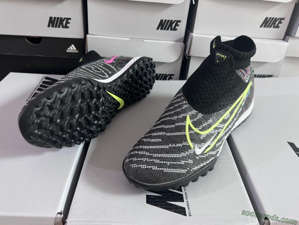 Nike Phantom GX Elite TF High-Tops Football Shoes - Grey/Green/Black/Rainbow