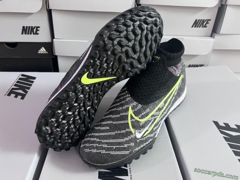 Nike Phantom GX Elite TF High-Tops Football Shoes - Grey/Green/Black/Rainbow