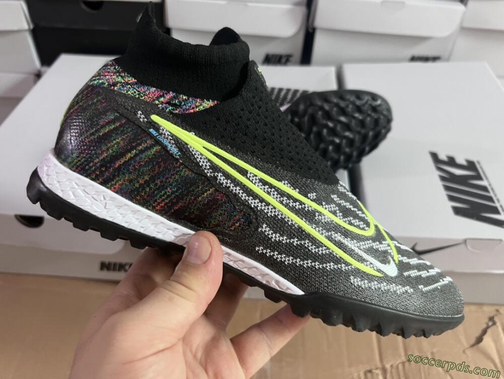 Nike Phantom GX Elite TF High-Tops Football Shoes - Grey/Green/Black/Rainbow