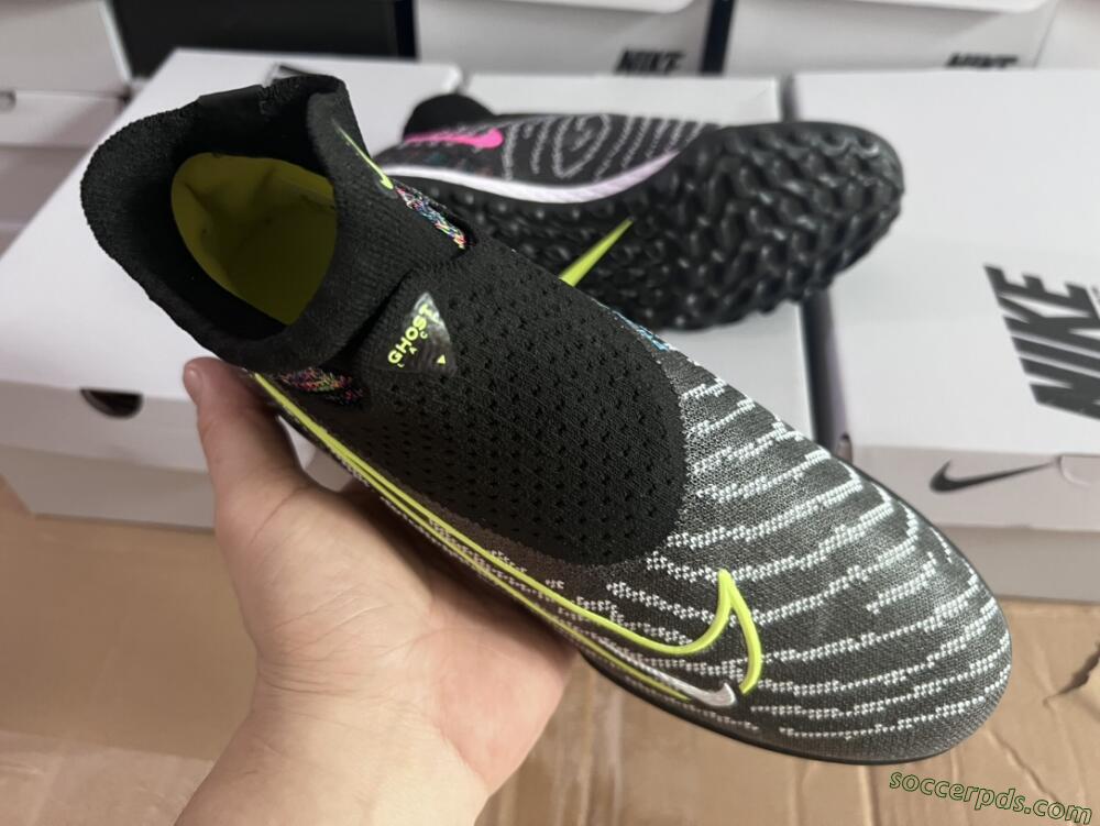 Nike Phantom GX Elite TF High-Tops Football Shoes - Grey/Green/Black/Rainbow