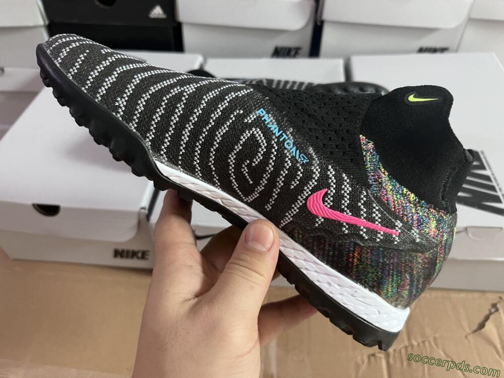 Nike Phantom GX Elite TF High-Tops Football Shoes - Grey/Green/Black/Rainbow