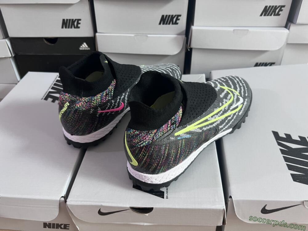 Nike Phantom GX Elite TF High-Tops Football Shoes - Grey/Green/Black/Rainbow