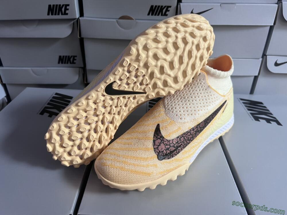 Nike Phantom GX Elite DF Link TF High-Tops Football Shoes - Yellow/Black/Brown
