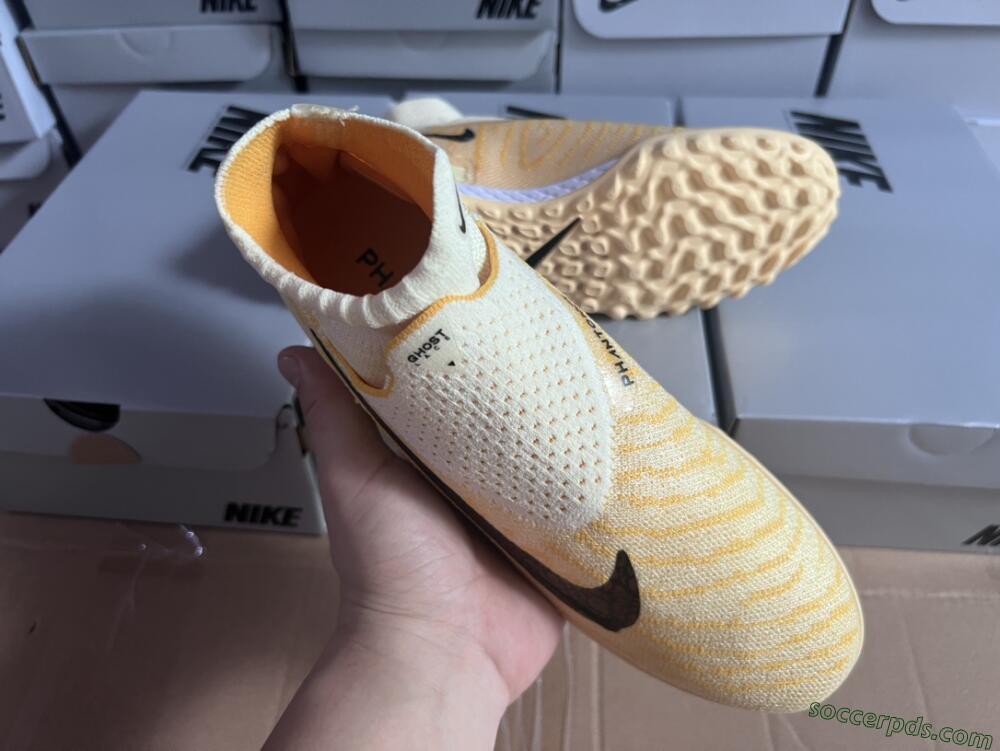 Nike Phantom GX Elite DF Link TF High-Tops Football Shoes - Yellow/Black/Brown