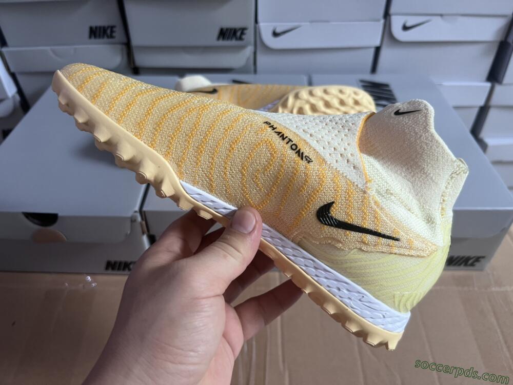 Nike Phantom GX Elite DF Link TF High-Tops Football Shoes - Yellow/Black/Brown