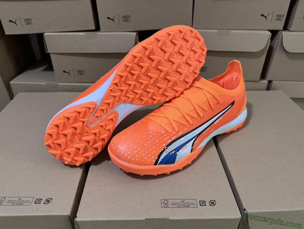 Puma Ultra Ultimate TF Low-Tops Football Shoes - Orange/White/Blue