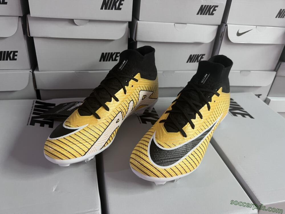 Nike Air Zoom Mercurial Superfly 9 Elite FG High-Tops Football Boots - Yellow/Black/White