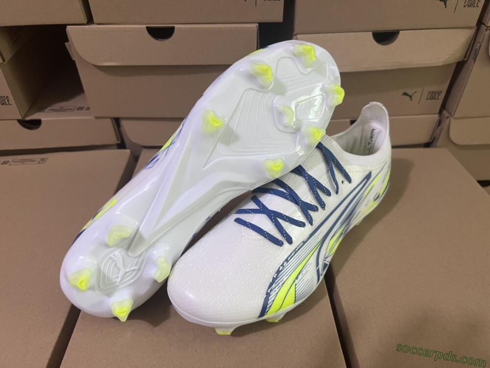 Puma Ultra Ultimate FG Low-Tops Football Boots - White/Blue/Green