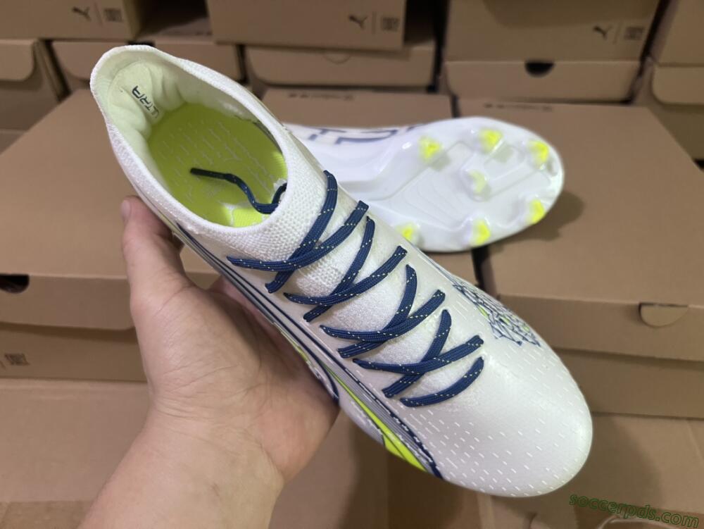 Puma Ultra Ultimate FG Low-Tops Football Boots - White/Blue/Green