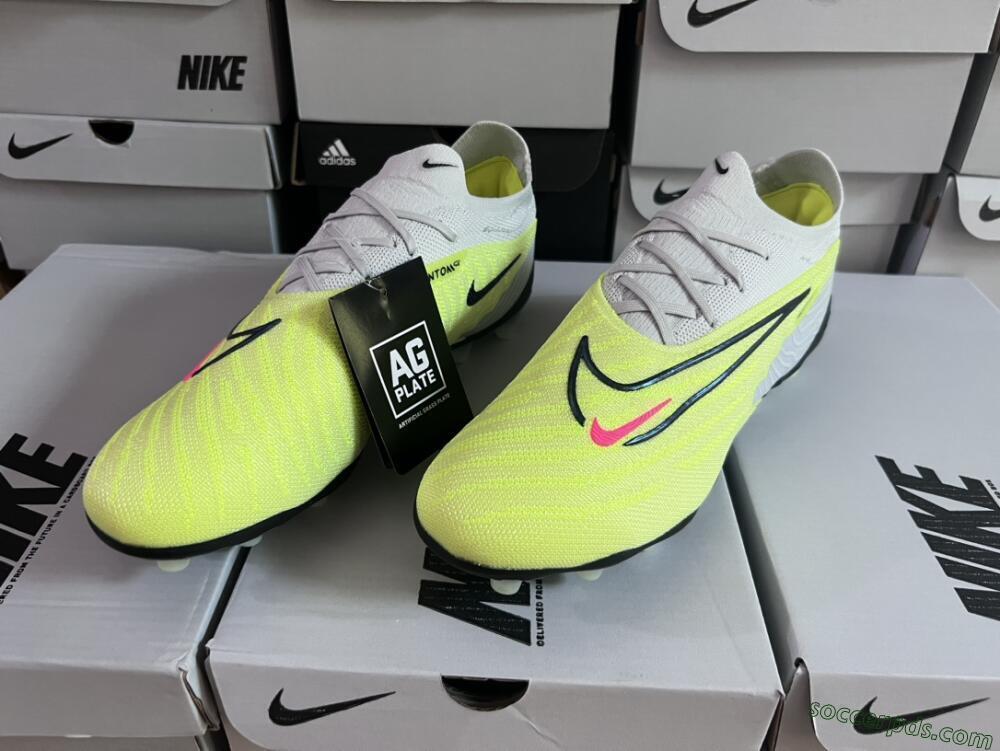 Nike Phantom GX Elite AG Low-Tops Football Boots - Grey/Yellow/Black