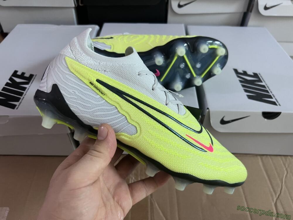 Nike Phantom GX Elite AG Low-Tops Football Boots - Grey/Yellow/Black