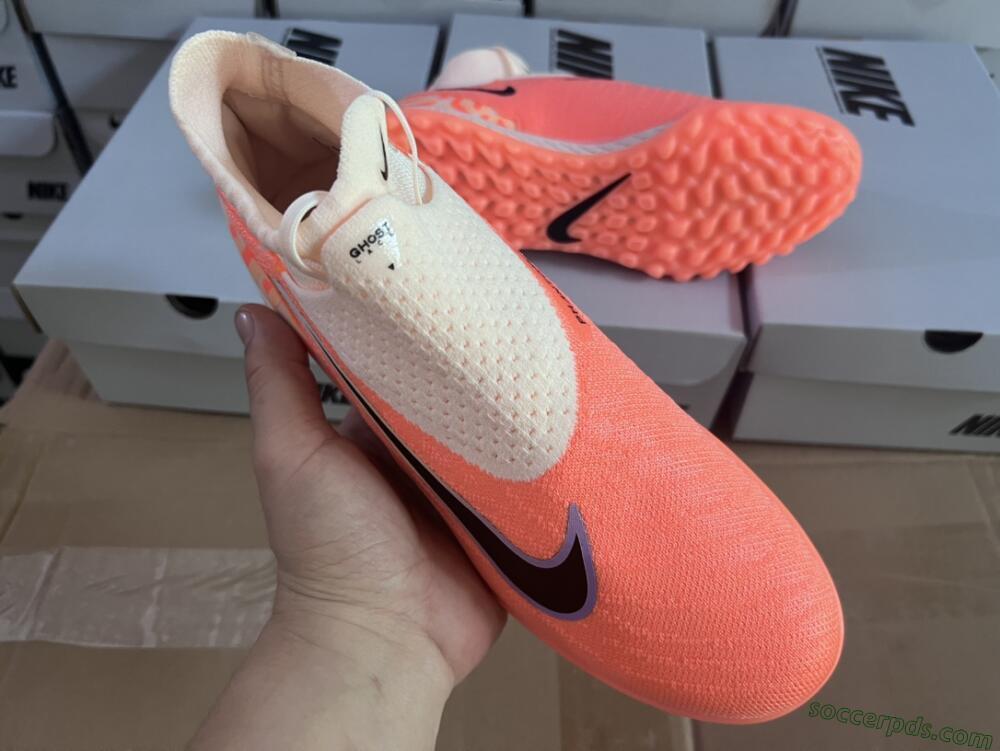 Nike Phantom GX Elite DF Link TF High-Tops Football Shoes - Orange/Black/Pink