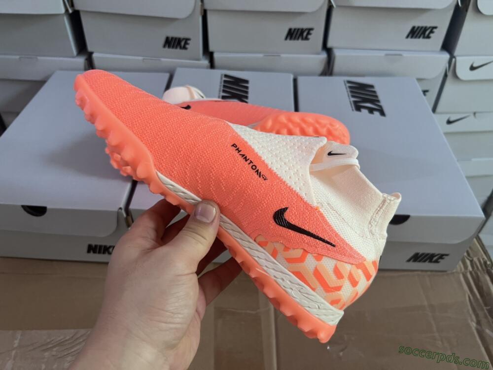 Nike Phantom GX Elite DF Link TF High-Tops Football Shoes - Orange/Black/Pink