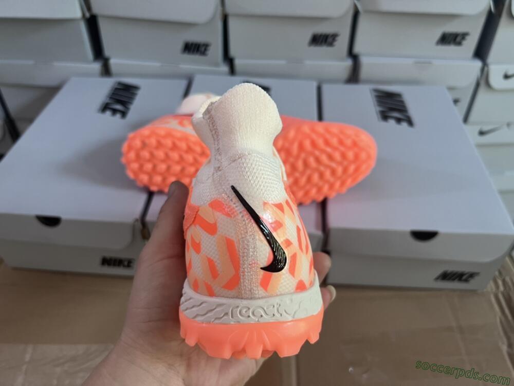Nike Phantom GX Elite DF Link TF High-Tops Football Shoes - Orange/Black/Pink