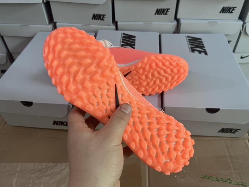 Nike Phantom GX Elite DF Link TF High-Tops Football Shoes - Orange/Black/Pink