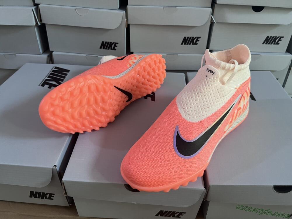 Nike Phantom GX Elite DF Link TF High-Tops Football Shoes - Orange/Black/Pink