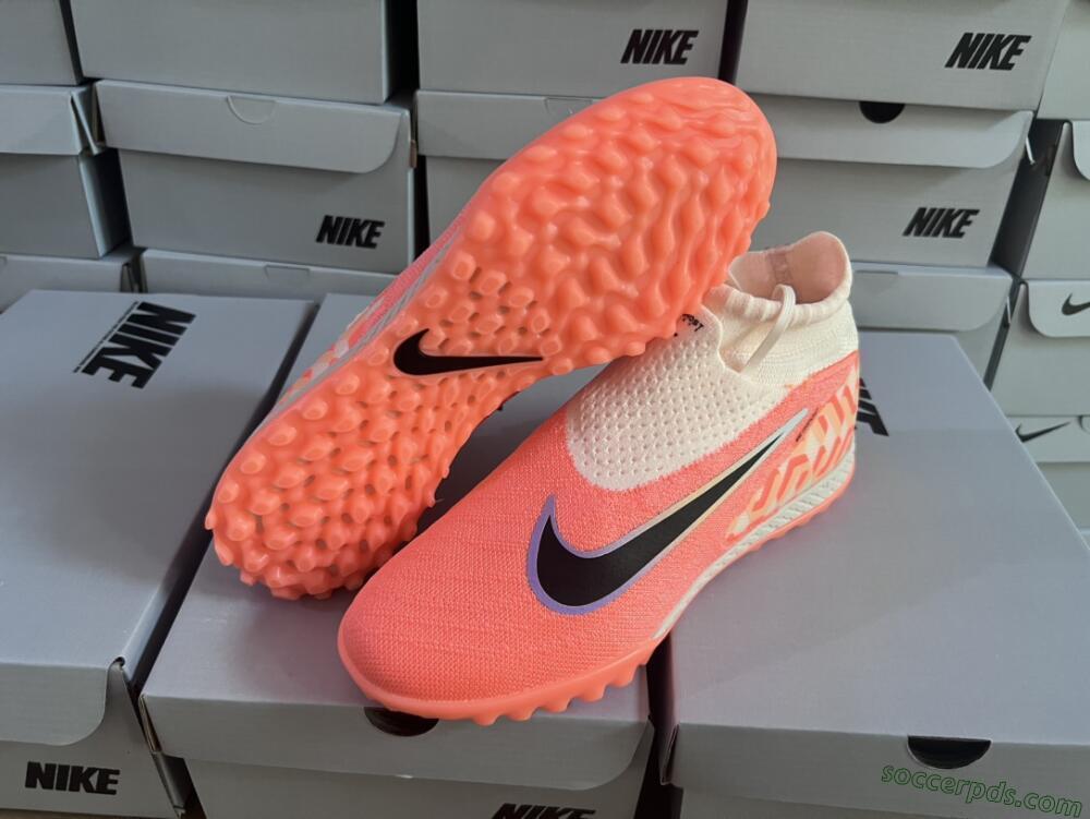 Nike Phantom GX Elite DF Link TF High-Tops Football Shoes - Orange/Black/Pink