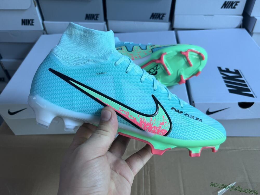 Nike Air Zoom Mercurial Superfly 9 Elite FG High-Tops Football Boots - Blue/Green/Black