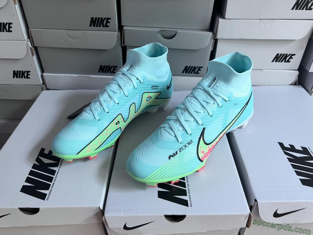 Nike Air Zoom Mercurial Superfly 9 Elite FG High-Tops Football Boots - Blue/Green/Black