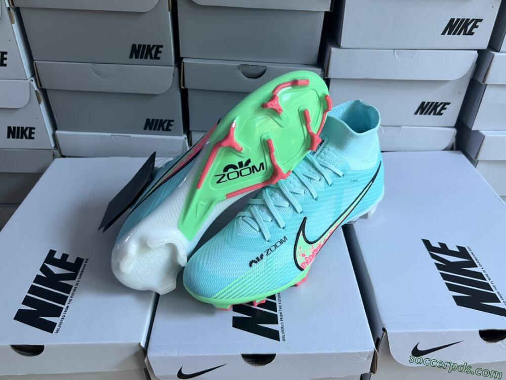 Nike Air Zoom Mercurial Superfly 9 Elite FG High-Tops Football Boots - Blue/Green/Black