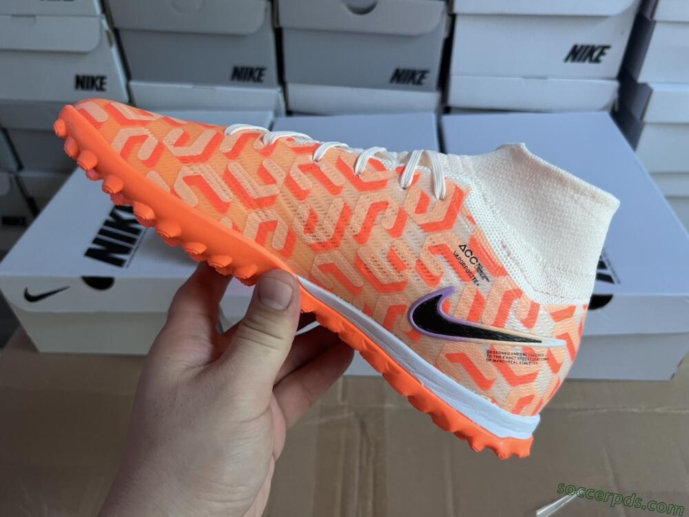 Nike Air Zoom Mercurial Superfly 9 Elite TF High-Tops Football Shoes - Orange/White/Black