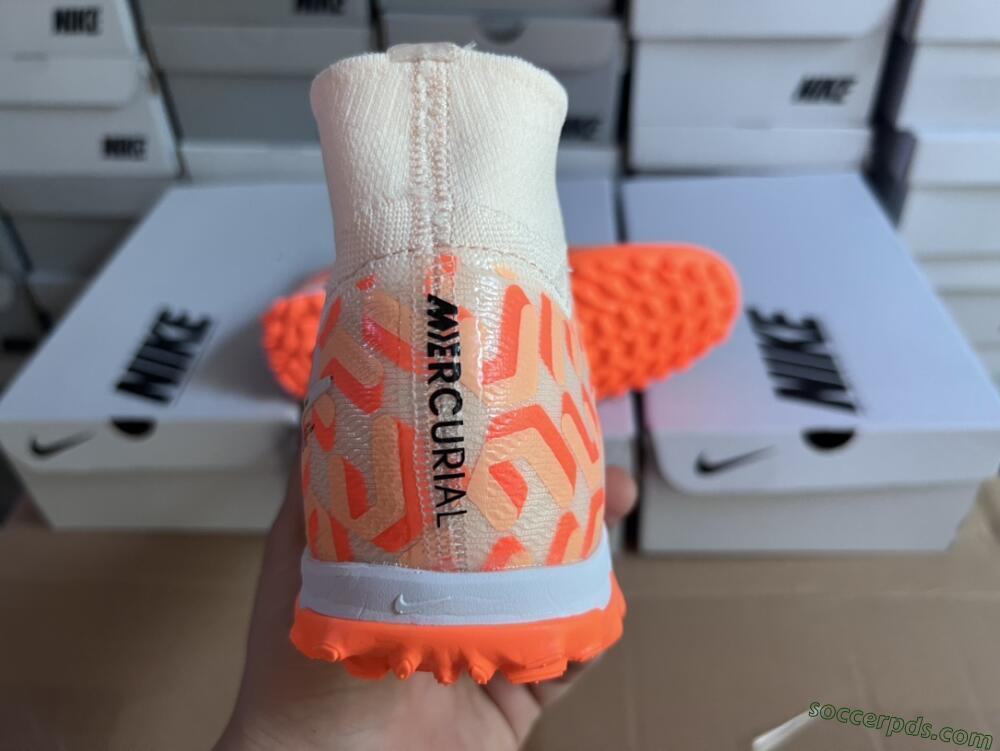 Nike Air Zoom Mercurial Superfly 9 Elite TF High-Tops Football Shoes - Orange/White/Black