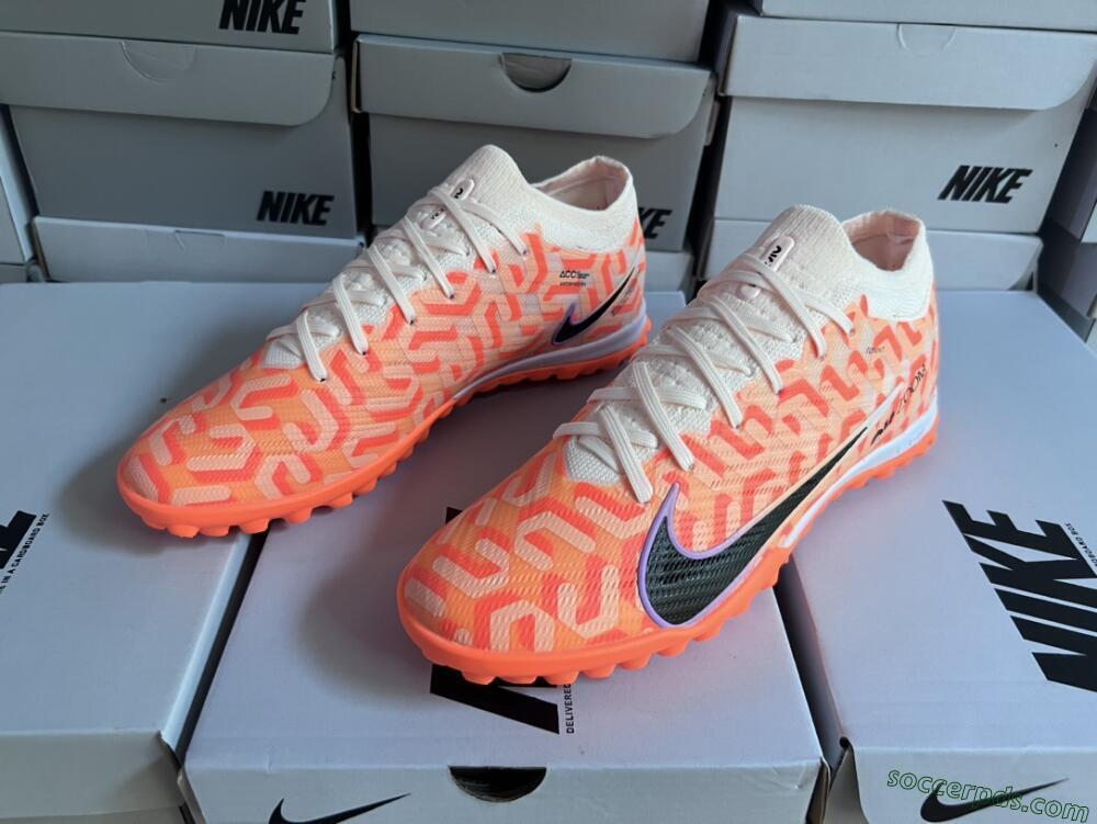 Nike Air Zoom Mercurial Vapor 15 Elite TF Low-Tops Football Shoes - Orange/White/Black