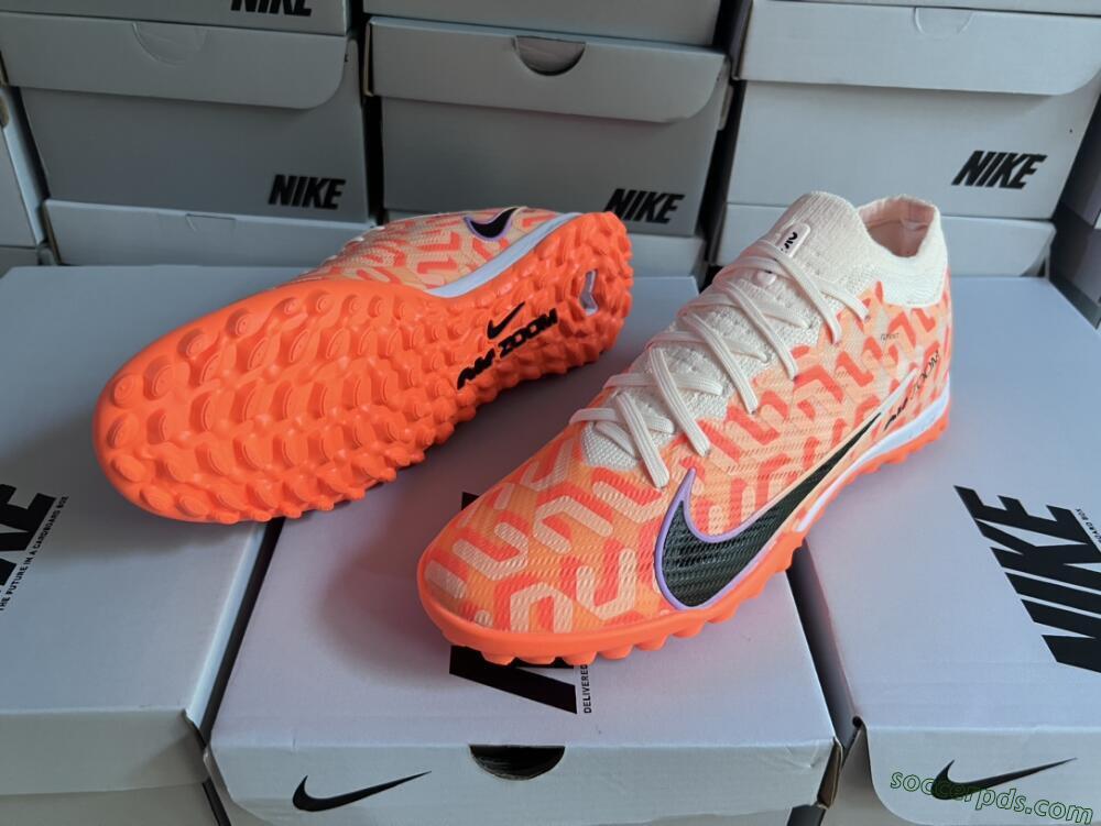Nike Air Zoom Mercurial Vapor 15 Elite TF Low-Tops Football Shoes - Orange/White/Black