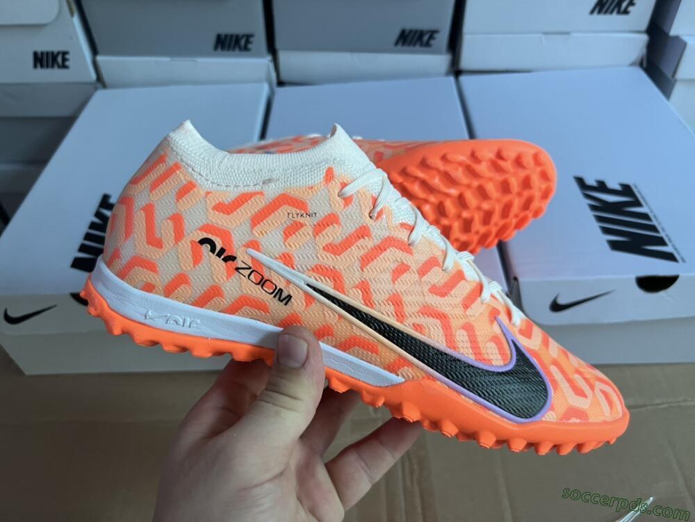 Nike Air Zoom Mercurial Vapor 15 Elite TF Low-Tops Football Shoes - Orange/White/Black