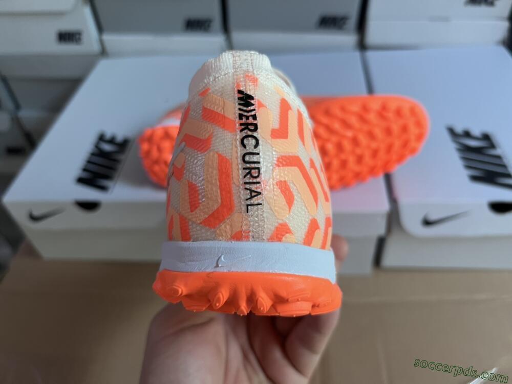 Nike Air Zoom Mercurial Vapor 15 Elite TF Low-Tops Football Shoes - Orange/White/Black