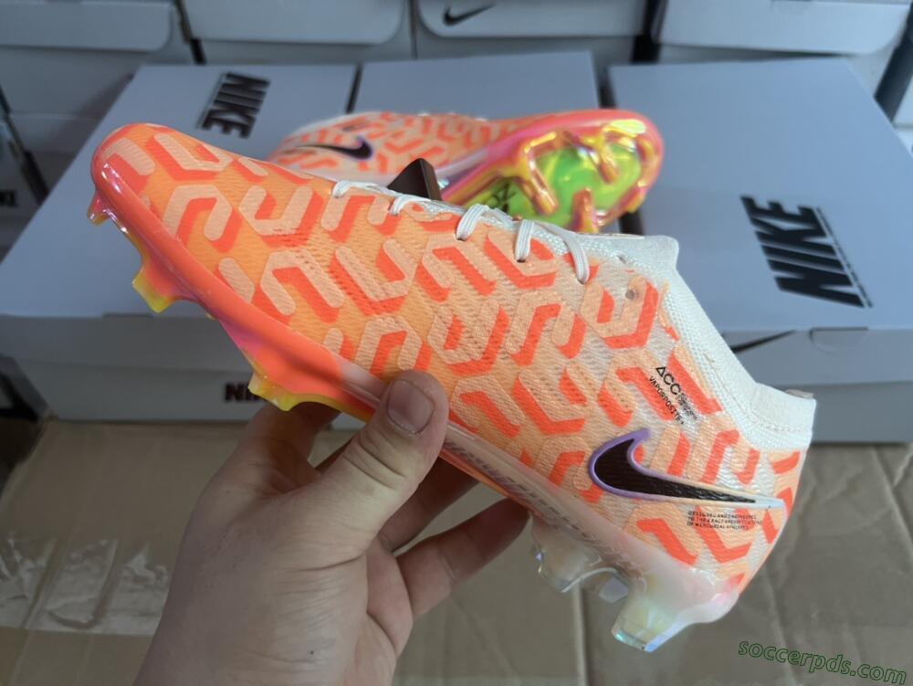 Nike Air Zoom Mercurial Vapor 15 Elite FG Low-Tops Football Boots - White/Orange/Black